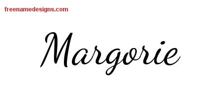 Margorie Lively Script Name Tattoo Designs