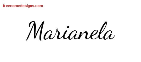 Marianela Lively Script Name Tattoo Designs