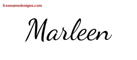 Marleen Lively Script Name Tattoo Designs