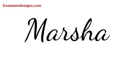 Marsha Lively Script Name Tattoo Designs