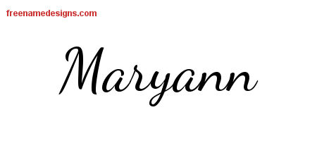 Lively Script Name Tattoo Designs Maryann Free Printout - Free Name Designs