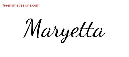 Maryetta Lively Script Name Tattoo Designs