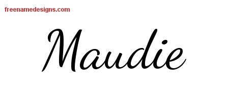 Maudie Lively Script Name Tattoo Designs