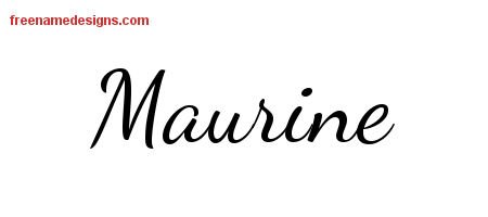 Maurine Lively Script Name Tattoo Designs
