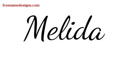 Melida Lively Script Name Tattoo Designs