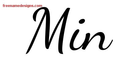 Min Lively Script Name Tattoo Designs