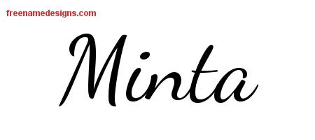 Minta Lively Script Name Tattoo Designs