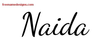 Naida Lively Script Name Tattoo Designs