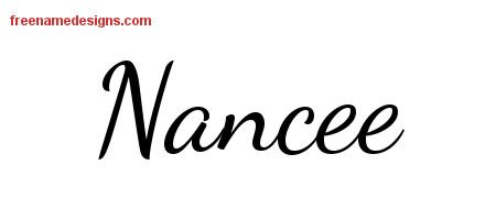 Nancee Lively Script Name Tattoo Designs