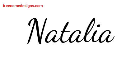 Lively Script Name Tattoo Designs Natalia Free Printout - Free Name Designs