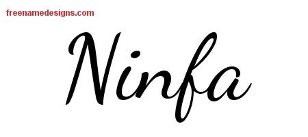 Ninfa Lively Script Name Tattoo Designs