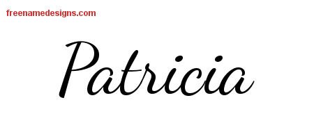 Patricia Lively Script Name Tattoo Designs
