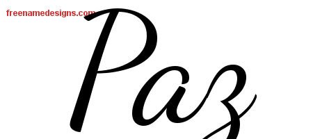 Paz Lively Script Name Tattoo Designs