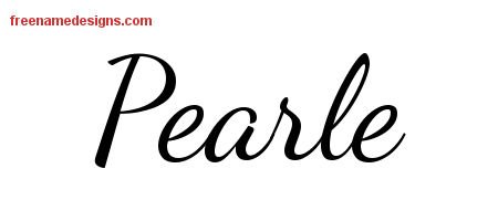 Pearle Lively Script Name Tattoo Designs