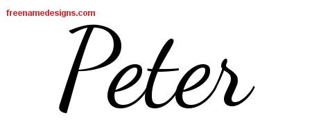 Peter Lively Script Name Tattoo Designs