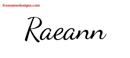 Raeann Lively Script Name Tattoo Designs