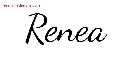 Renea Lively Script Name Tattoo Designs
