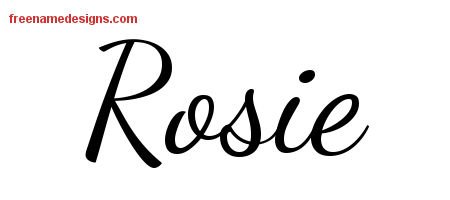 Rosie Lively Script Name Tattoo Designs