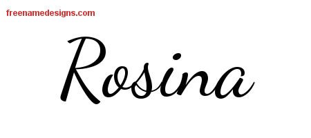 Rosina Lively Script Name Tattoo Designs