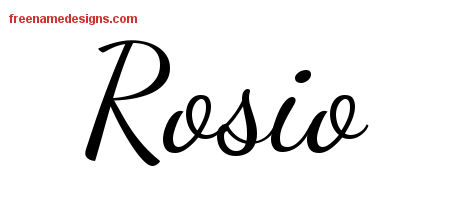 Rosio Lively Script Name Tattoo Designs
