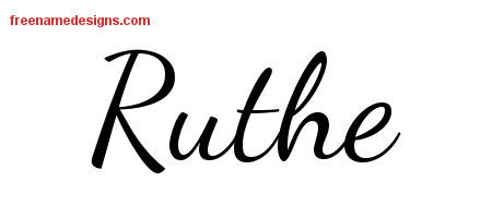 Ruthe Lively Script Name Tattoo Designs