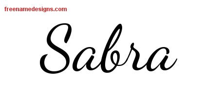 Sabra Lively Script Name Tattoo Designs