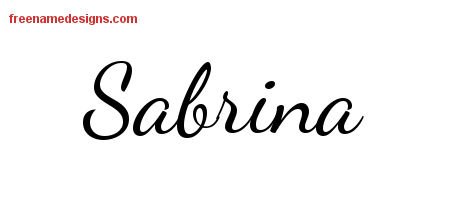Sabrina Lively Script Name Tattoo Designs