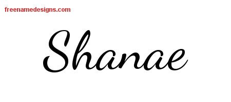 Shanae Lively Script Name Tattoo Designs