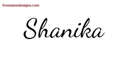 Shanika Lively Script Name Tattoo Designs