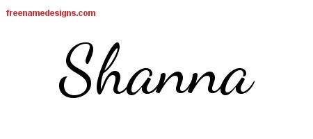 Shanna Lively Script Name Tattoo Designs
