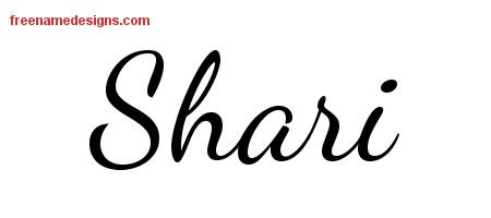 Shari Lively Script Name Tattoo Designs