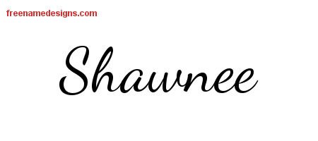 Shawnee Lively Script Name Tattoo Designs