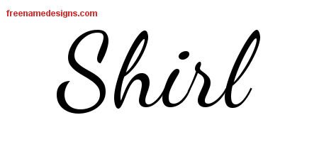 Shirl Lively Script Name Tattoo Designs