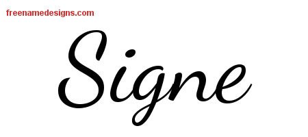 Signe Lively Script Name Tattoo Designs