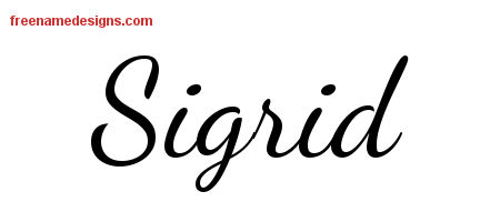 Sigrid Lively Script Name Tattoo Designs