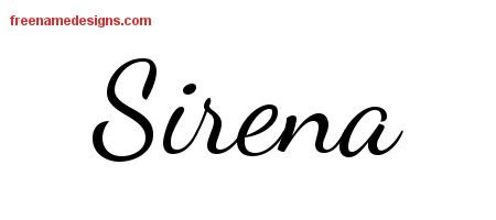 Sirena Lively Script Name Tattoo Designs
