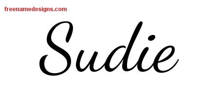 Sudie Lively Script Name Tattoo Designs