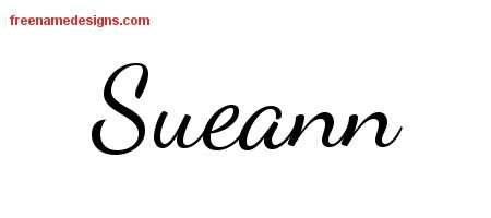 Sueann Lively Script Name Tattoo Designs