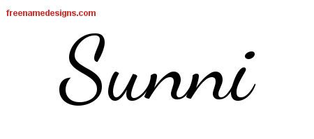 Sunni Lively Script Name Tattoo Designs