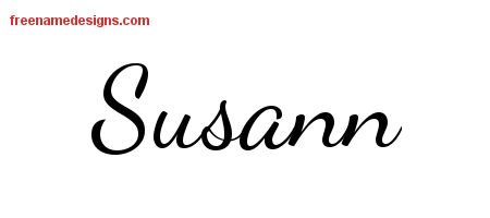 Susann Lively Script Name Tattoo Designs