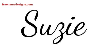 Suzie Lively Script Name Tattoo Designs