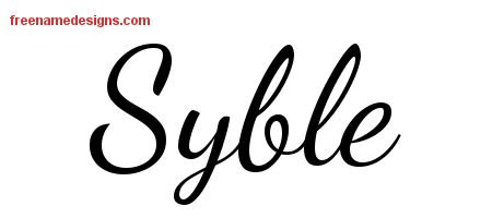 Syble Lively Script Name Tattoo Designs