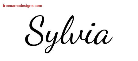 Sylvia Lively Script Name Tattoo Designs
