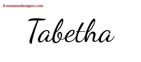 Tabetha Lively Script Name Tattoo Designs