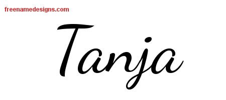 Tanja Lively Script Name Tattoo Designs