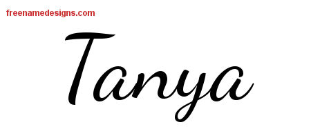Tanya Lively Script Name Tattoo Designs