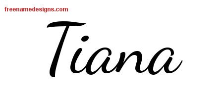 Tiana Lively Script Name Tattoo Designs