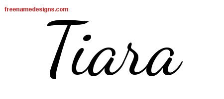 Tiara Lively Script Name Tattoo Designs