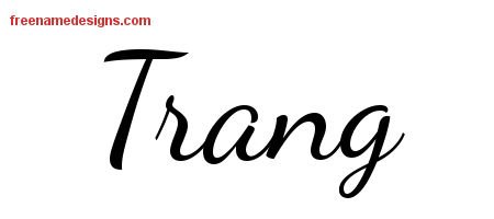 Trang Lively Script Name Tattoo Designs