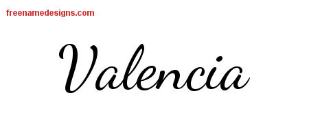Valencia Lively Script Name Tattoo Designs
